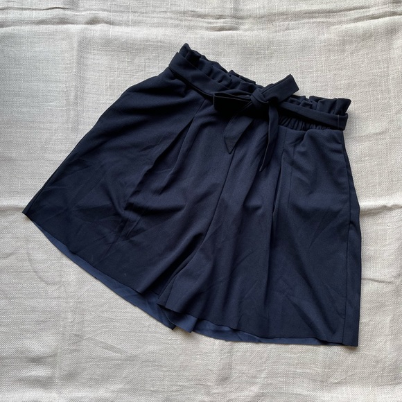Only Pants - ONLY Navy Blue Paperbag Waist Shorts